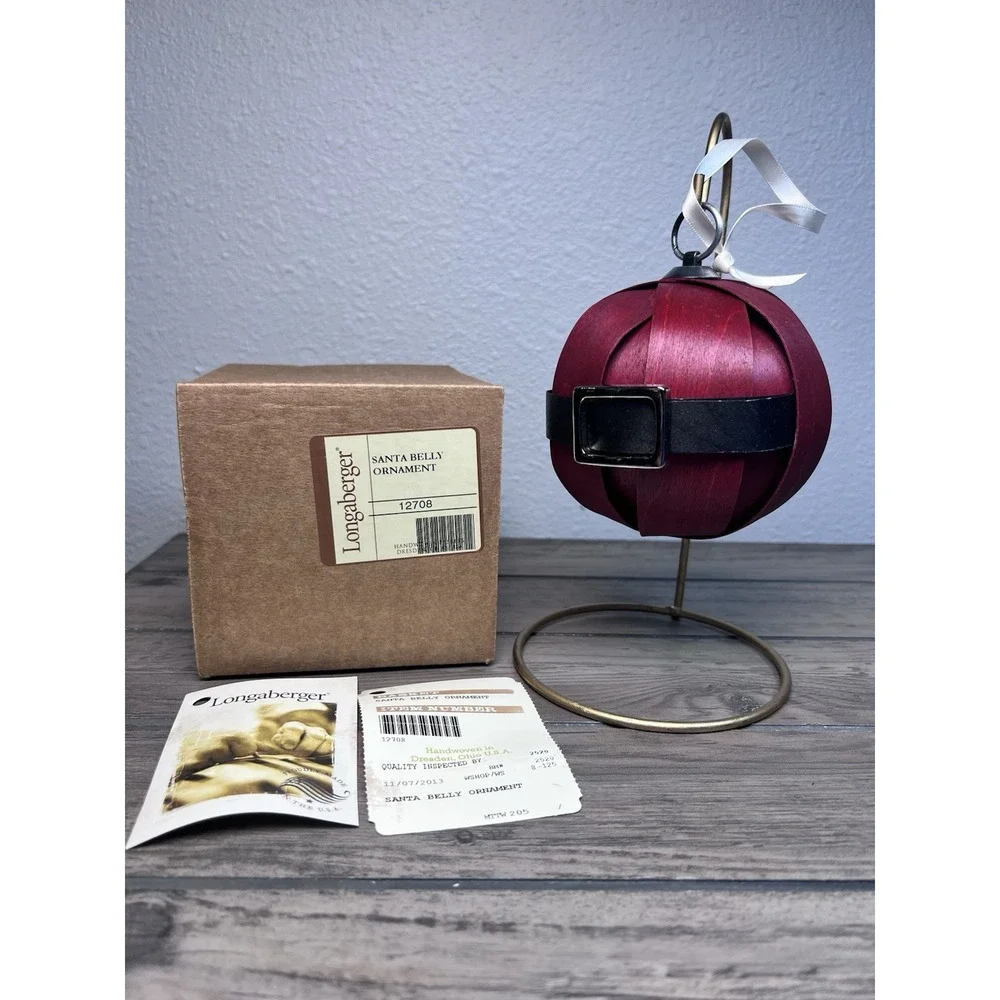 Longaberger 2013 Santa Belly Basket Christmas Ornament